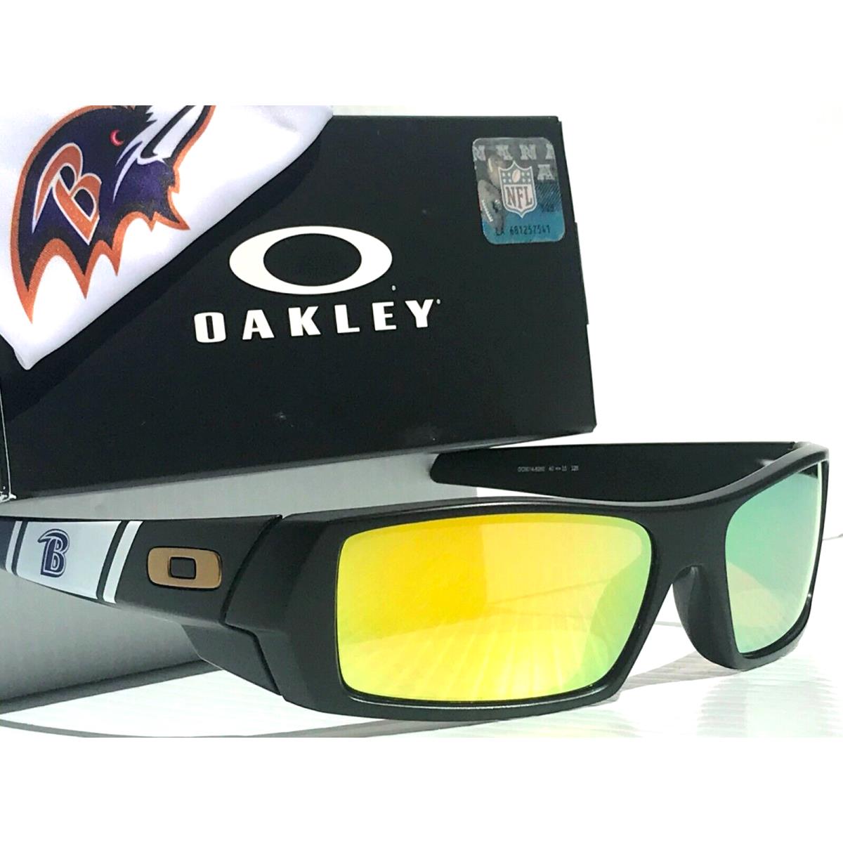 Nfl Oakley Gascan Baltimore Ravens Mat Black Polarized Galaxy Gold Sunglass 9014