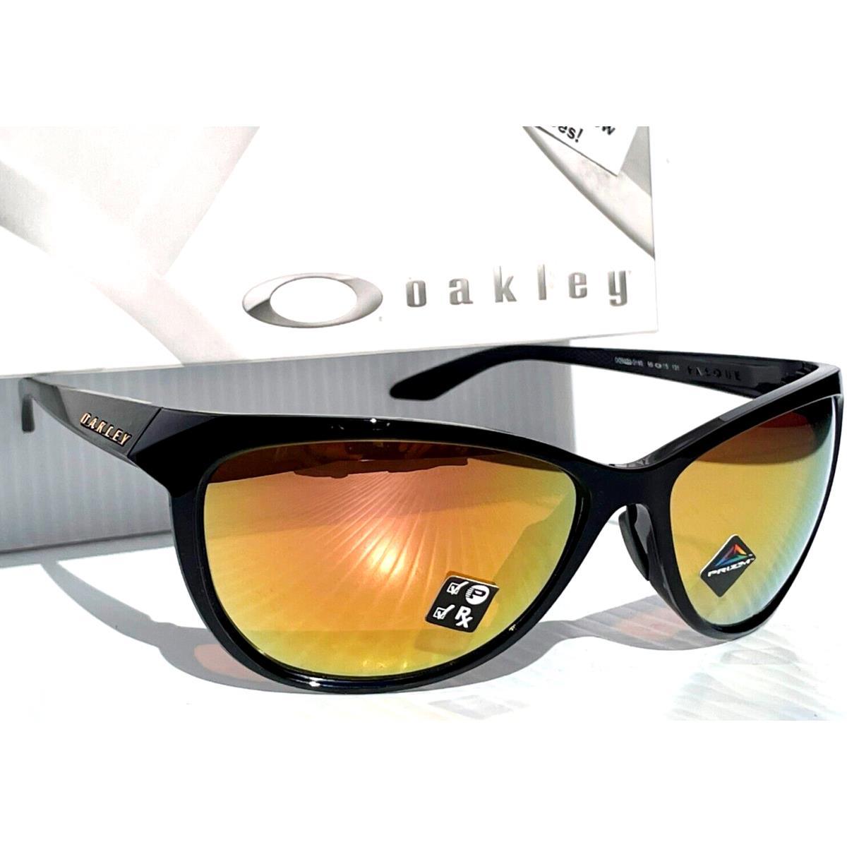 Oakley Pasque Polished Black Polarized Prizm Rose Gold Mirror Sunglass 9222-01