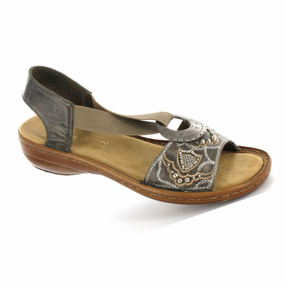 Rieker Regina Women`s Brown Size 9.5 US 41 EU Sandals Shoes