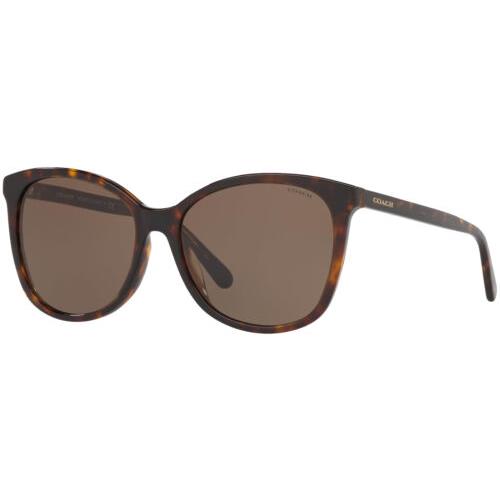 Coach Women`s Rounded Butterfly Sunglasses - HC8271U Dark Tortoise/Brown (512073-57)