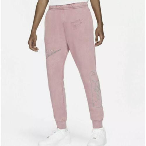 Nike Sportswear Club Cuff Drip Wash Pink Jogger Pants Mens Sz XL DC2727-614