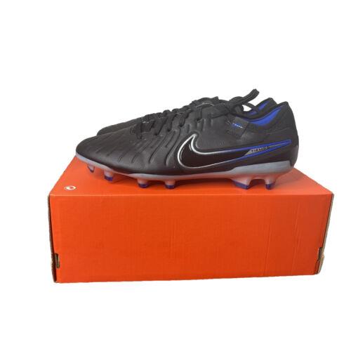 Nike Tiempo Legend 10 Pro FG Soccer Cleats Black Blue DV4333-040 Men`s Size 8.5