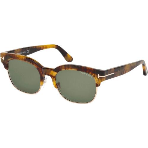 Tom Ford FT0597 Harry Sunglasses Light Havana W/green Lens 55N FT 597 TF 597
