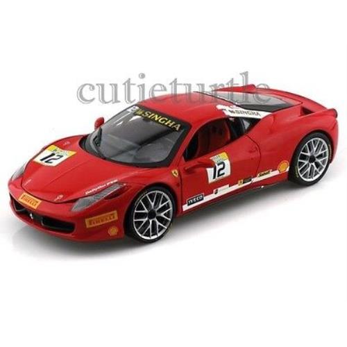 Hot Wheels Ferrari 458 Challenge Racing 12 1:18 Diecast Red BCT89
