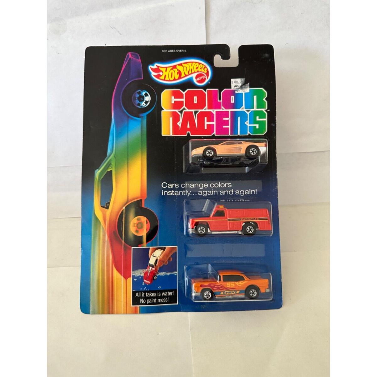 1988 Hot Wheels Color Racers 3 Pack Ferrari 308 Gtb Rescue Ranger 55 Chevy P78