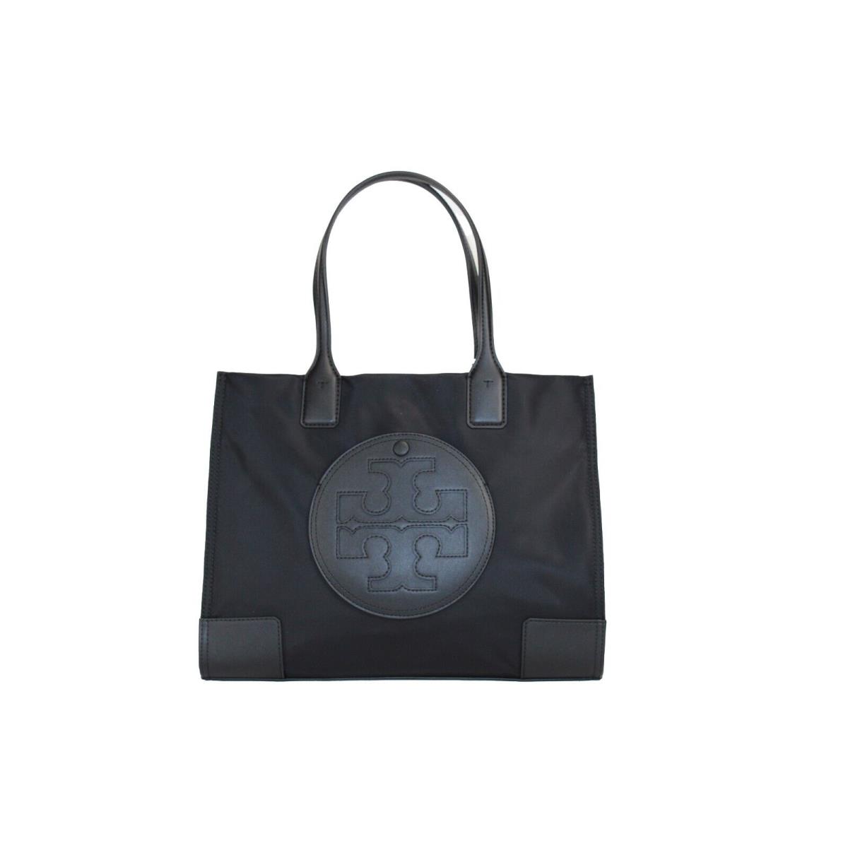 Tory Burch 88578 Black Ella Small Nylon Tote Bag Purse - Handle/Strap: Black, Hardware: Black, Exterior: Black