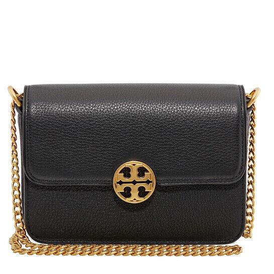 Tory Burch Chelsea Mini Bag Shoulder Crossbody Leather Black Gold