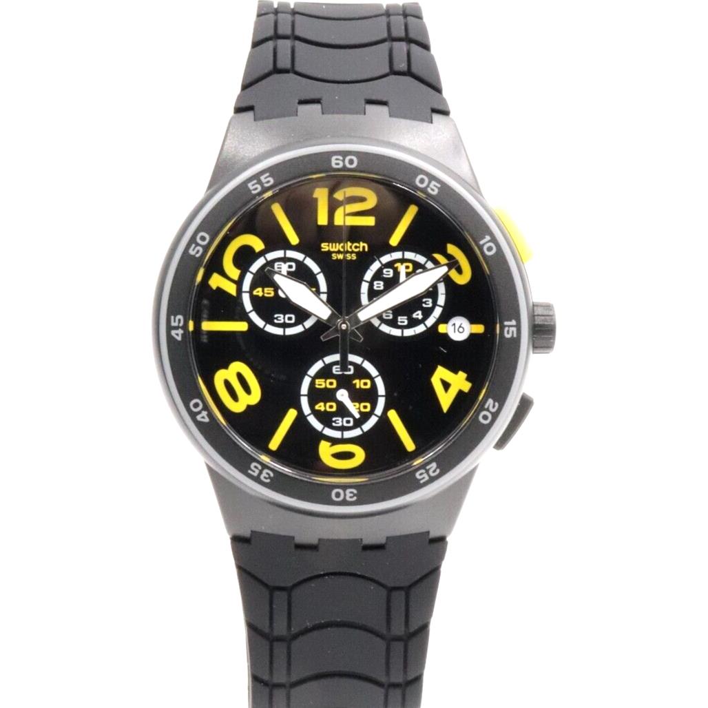 Swiss Swatch Originals Pneumatic Chrono Date Silicone Watch 42mm SUSB412