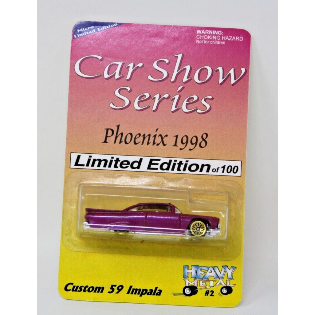Hot Wheels Custom 1959 Impala Car Show Series Phoenix 1998 Heavy Metal Mega Rare