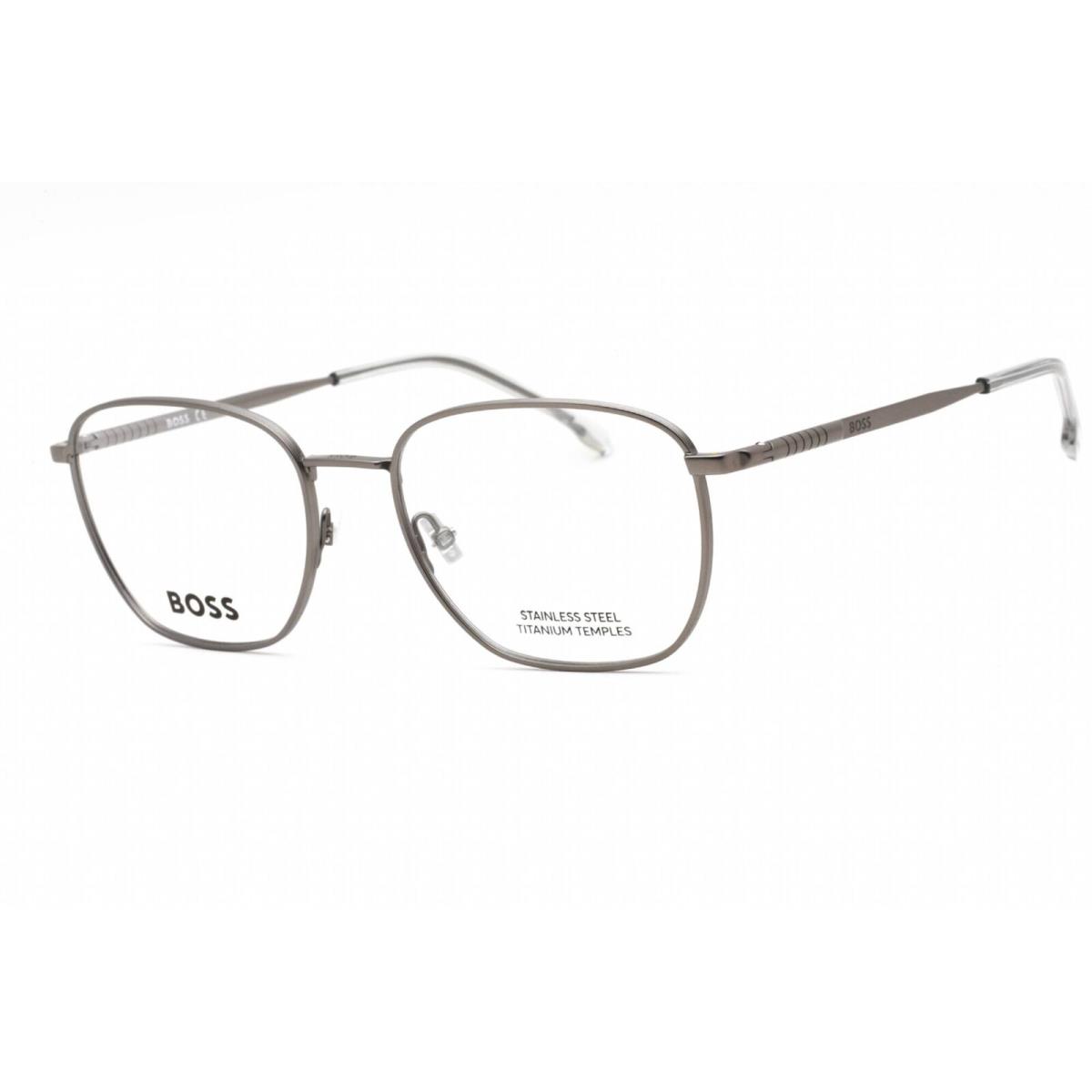 Hugo Boss Men`s Eyeglasses Matte Dark Ruthenium Metal Frame Boss 1415 0R80 00