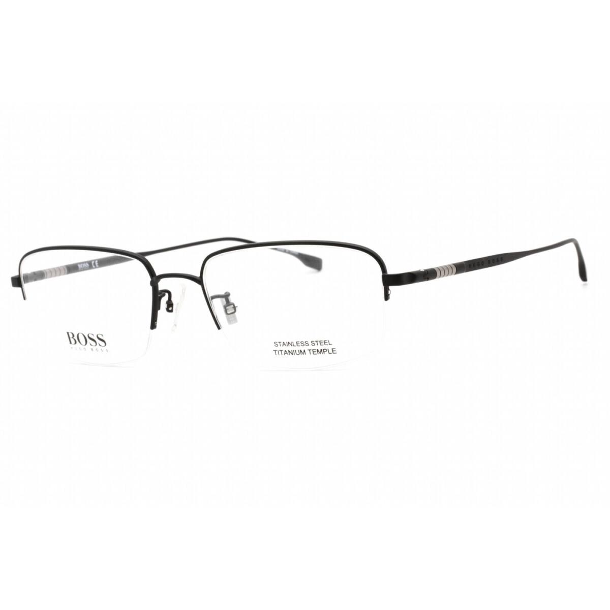 Hugo Boss Men`s Eyeglasses Matte Black Rectangular Frame Boss 1298/F 0003 00