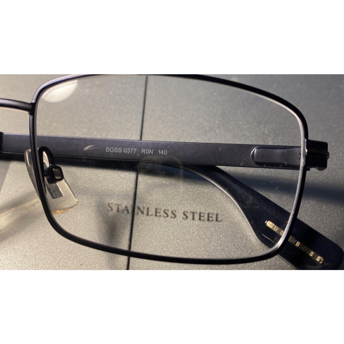 Hugo Boss Stainless Steel Eyeglasses 0377 R0N Matte Blue 53-16-140 Italy