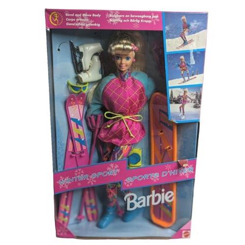 Mattel Barbie Winter Sport Bend and Move Body Skate Snowboard