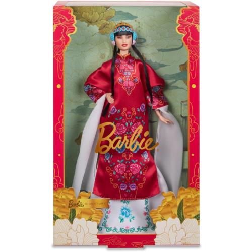 Barbie Signature Lunar Year Red Floral Robe Collectible Doll Toy Gift