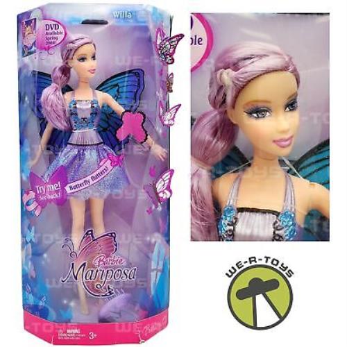Barbie Mariposa Willa Lavender Butterfly Fairy L8586 Mattel 2007 Nrfp