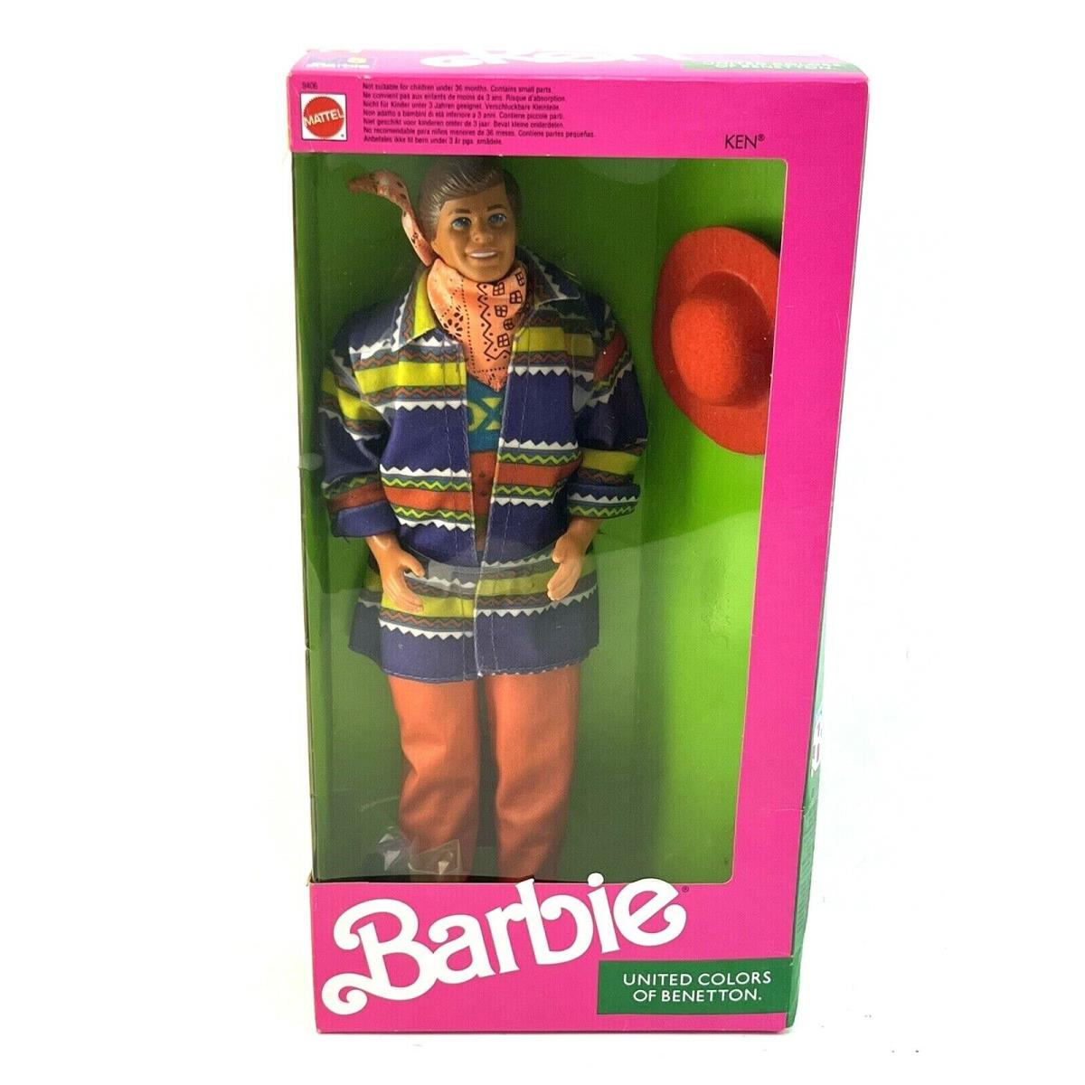Vintage Doll Barbie Ken United Colors OF Benetton 9406 1990