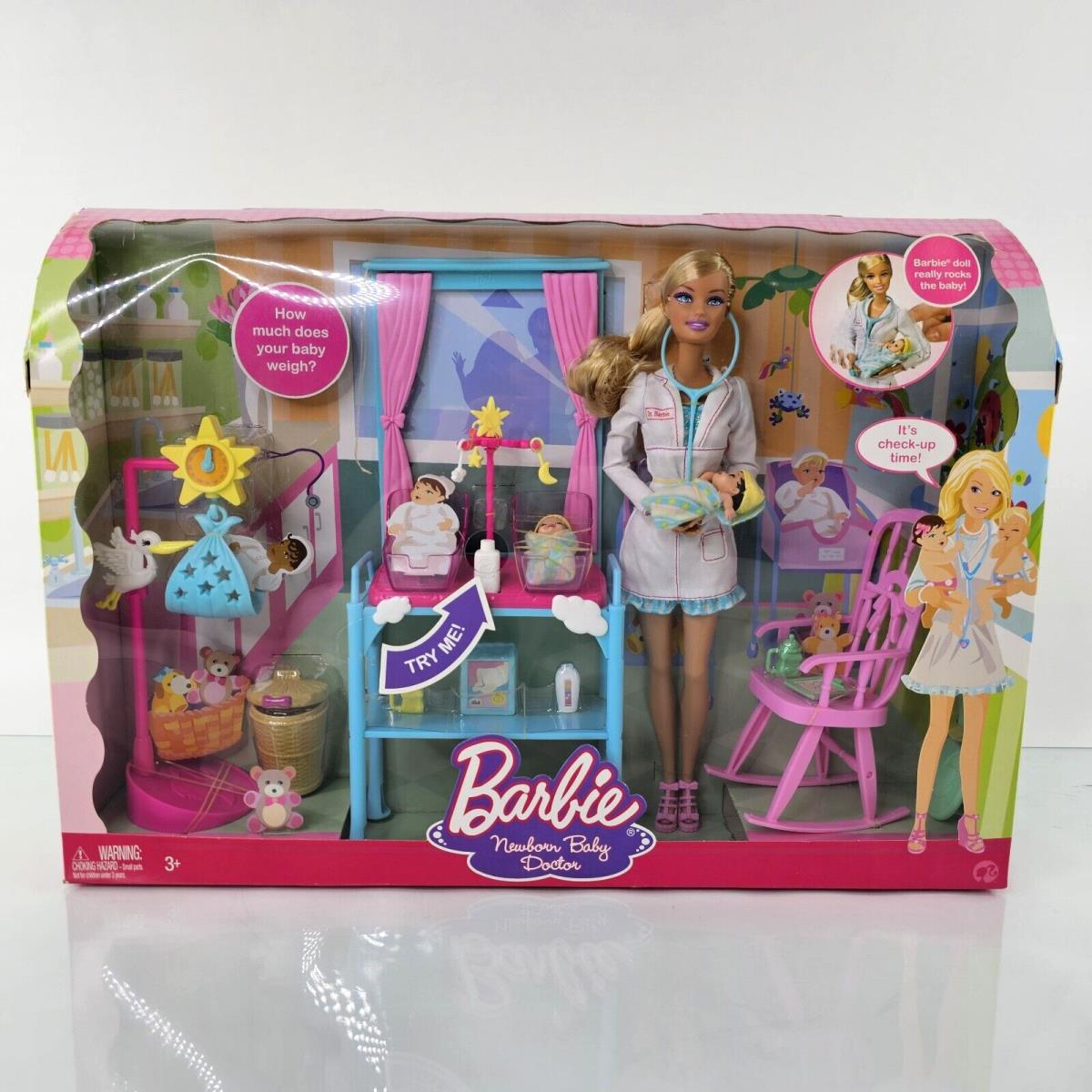 Barbie I Can Be Born Baby Doctor Doll Playset N7646 Nursery Twins Scale