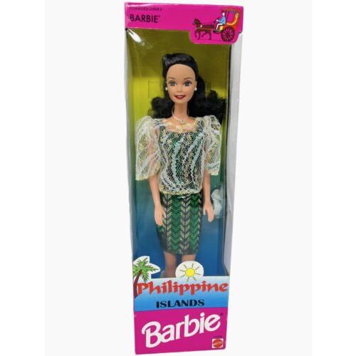 1996 Philippine Islands Barbie Foreign Issue 15128 Green Gold White Lace Top