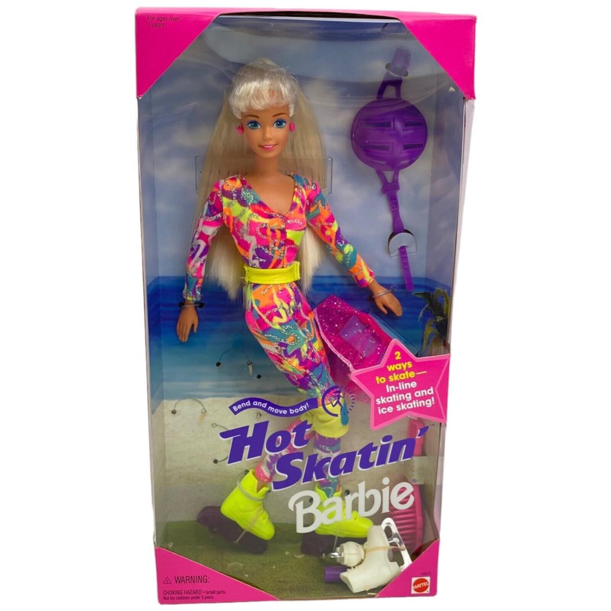 Barbie Doll Hot Skatin` In-line Ice Skating Bend Move 1994 Mattel