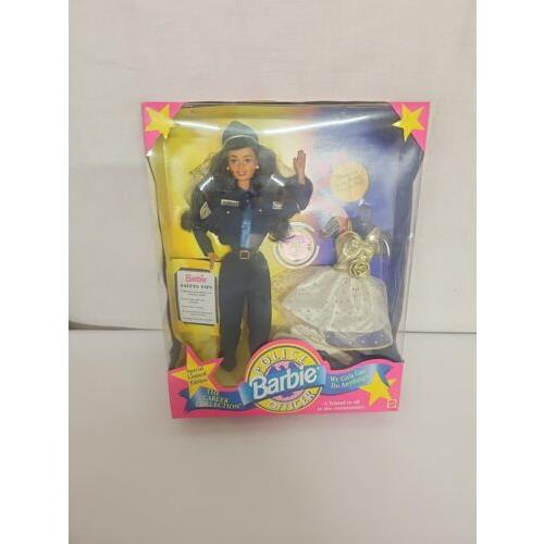 1993 Barbie Police Officer AA Mattel Doll Extra Outfit Glam 10689 Nrfb