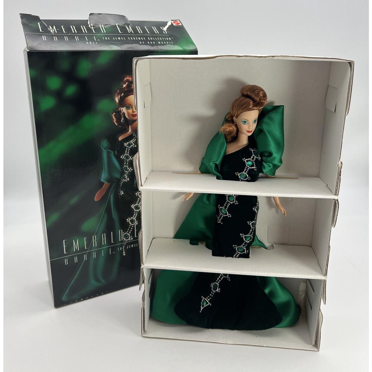 1996 Barbie Mattel 15521 Bob Mackie Jewel Essence Emerald Embers Good