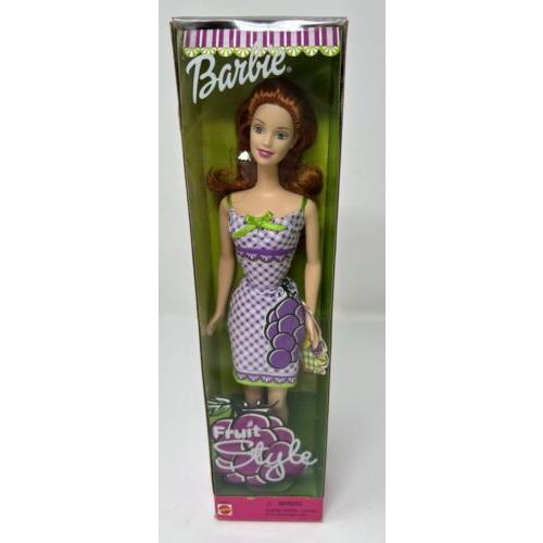 2002 Barbie Fruit Style Grape Redhead Red Hair Doll Never Removed From Box Rare