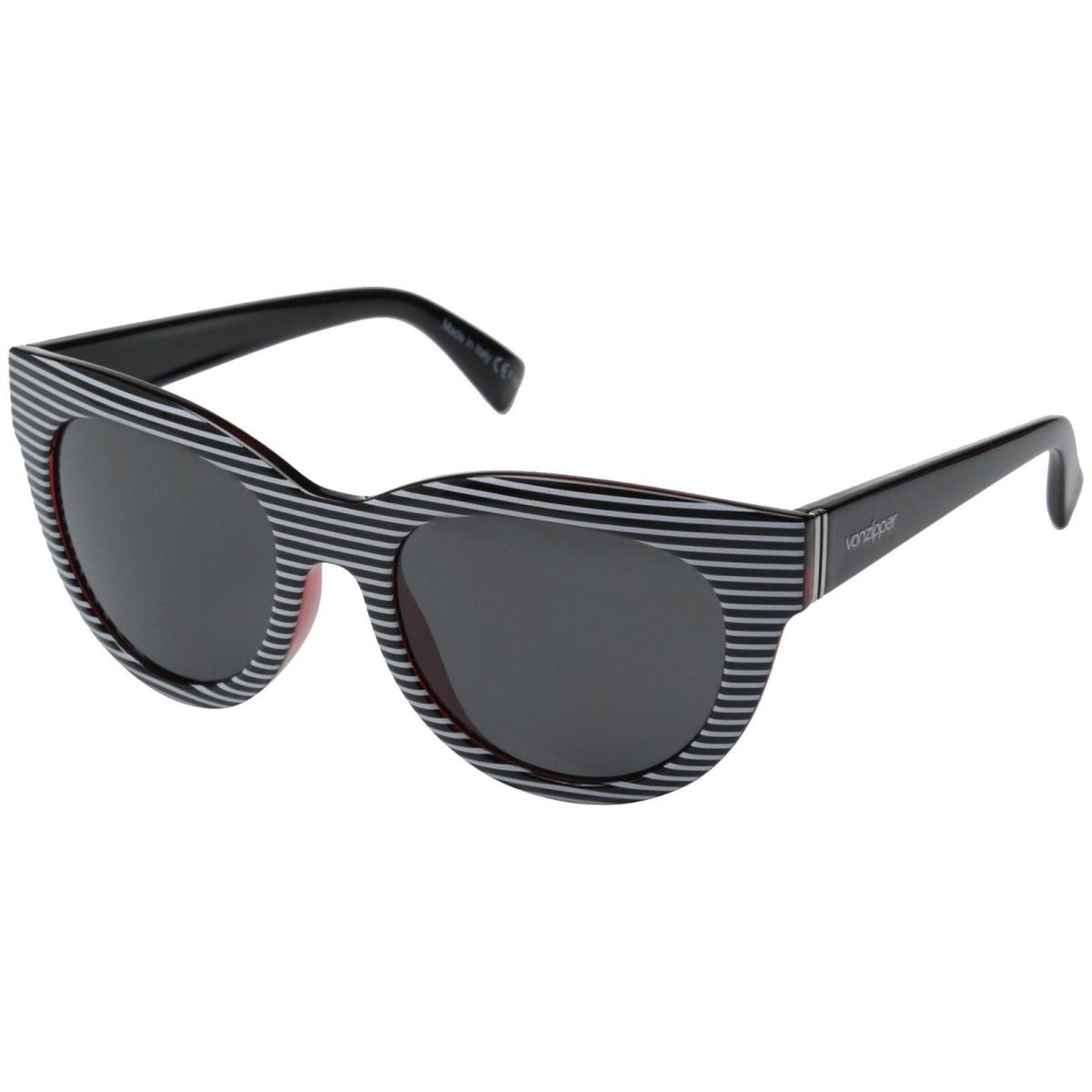 Von Zipper Queenie Sunglasses White Stripe / Black / Red / Grey