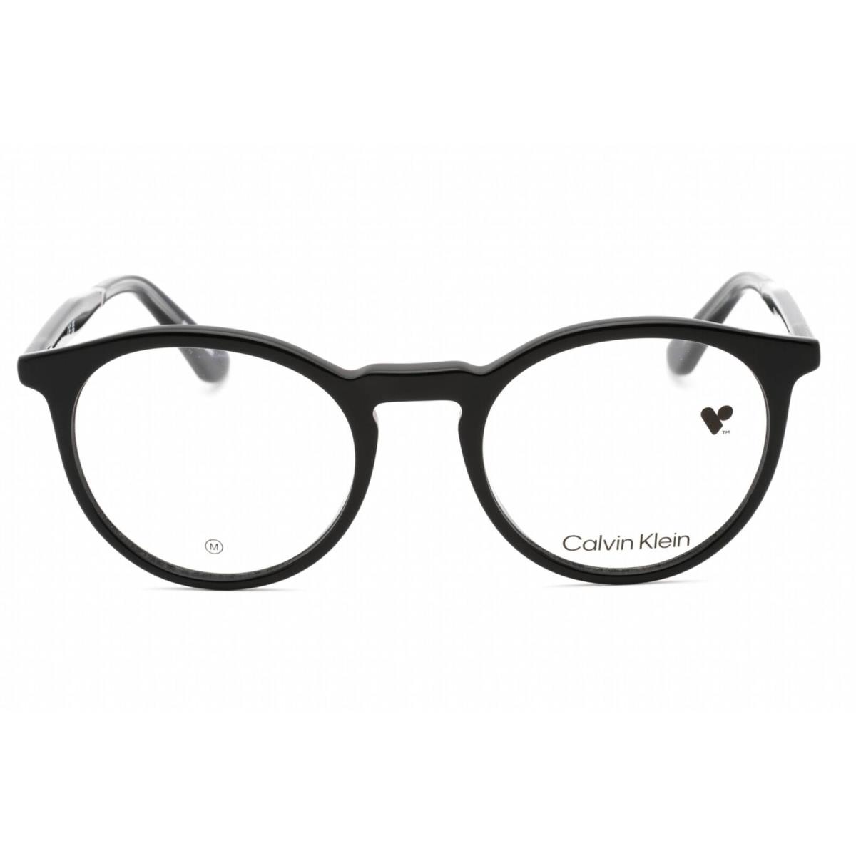Calvin Klein Unisex Eyeglasses Black Round Plastic Frame Clear Lens CK23515 001