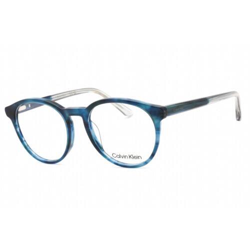Calvin Klein Unisex Eyeglasses Blue Havana Round Frame Clear Lens CK22546 460