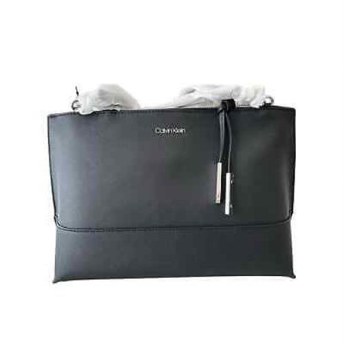 Calvin Klein Black Leather Tote Bag: Elegant Style Functional Design