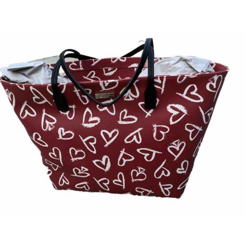 Kate Spade Margareta Lipstick Hearts Tote Bag KD528