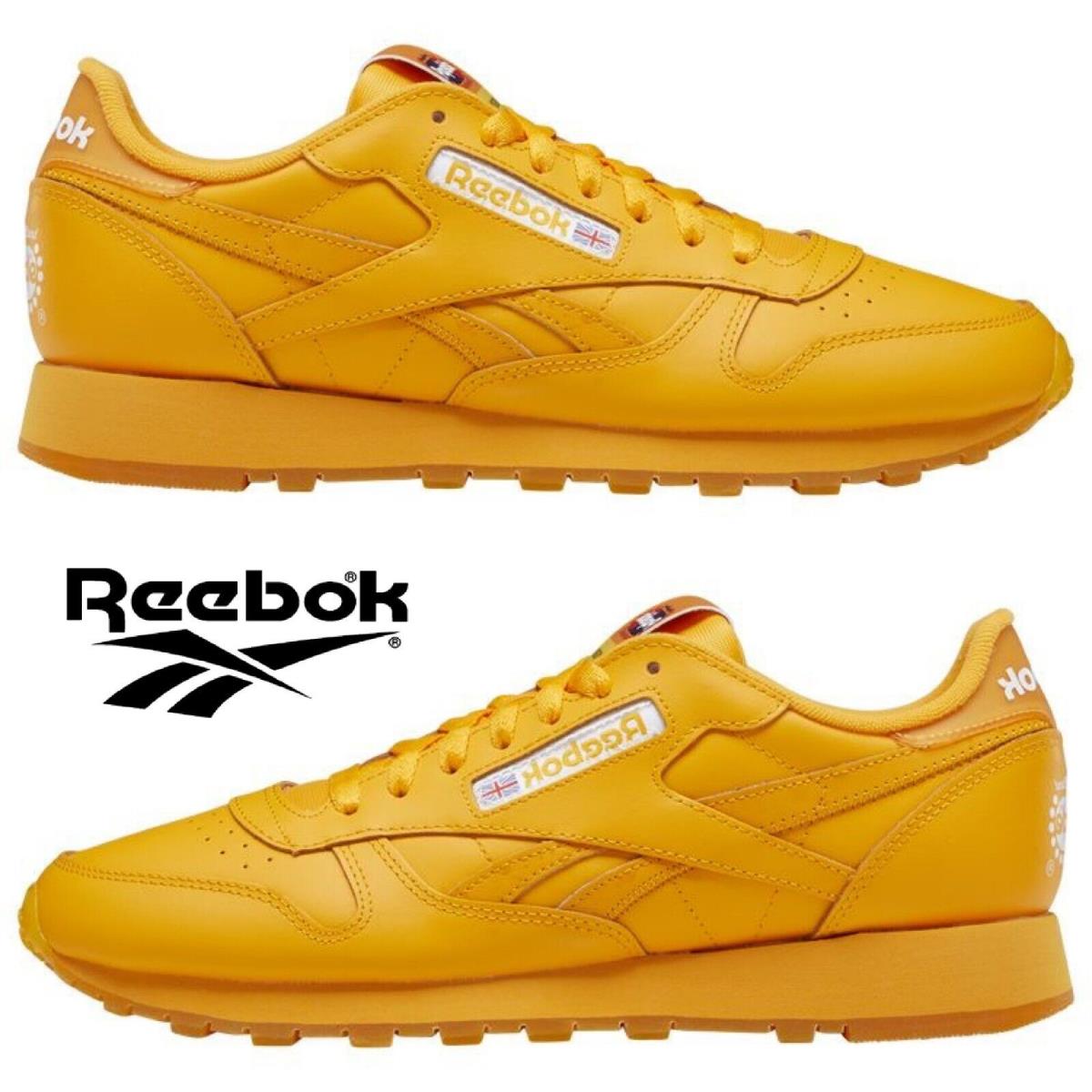 Reebok Classic Leather Popsicle Men`s Sneakers Running Training Shoes Casual - Orange, Manufacturer: Orange/Orange
