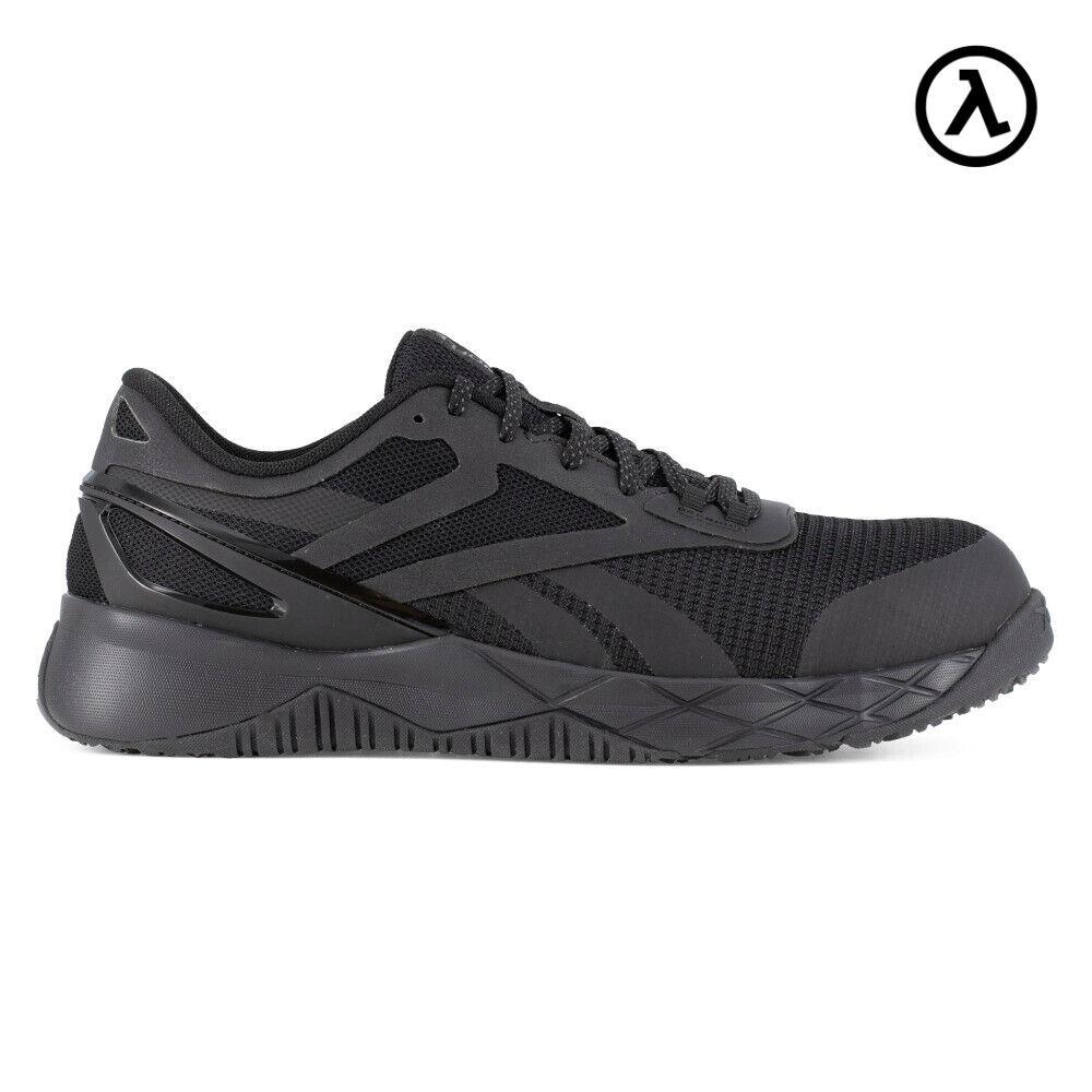 Reebok Nanoflex TR Work Men`s Athletic Shoe Black Boots RB3315 - All Sizes - Black