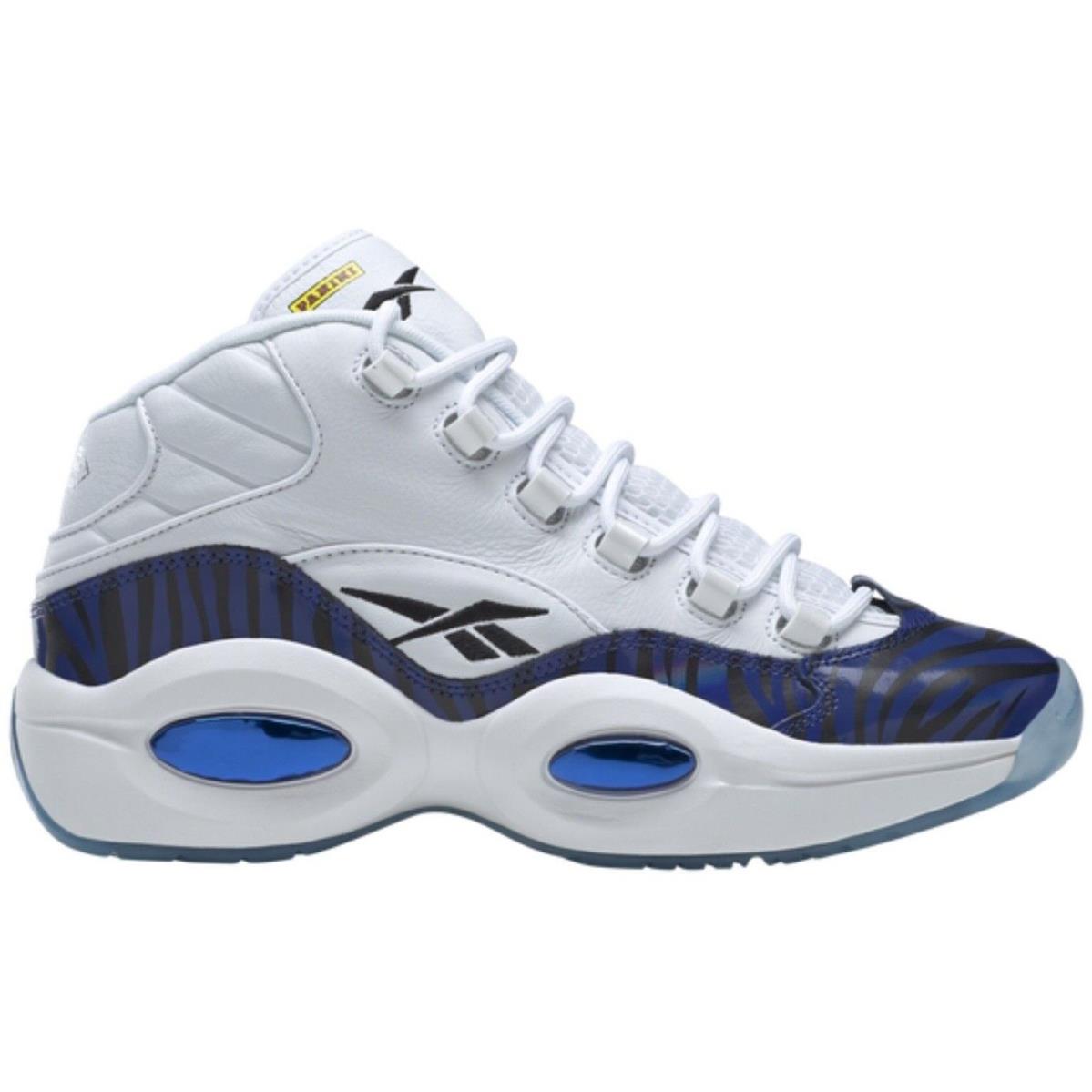 Reebok Question Mid Men`s Basketball Shoes All Colors US Sizes 7-14 White / Blue / Black