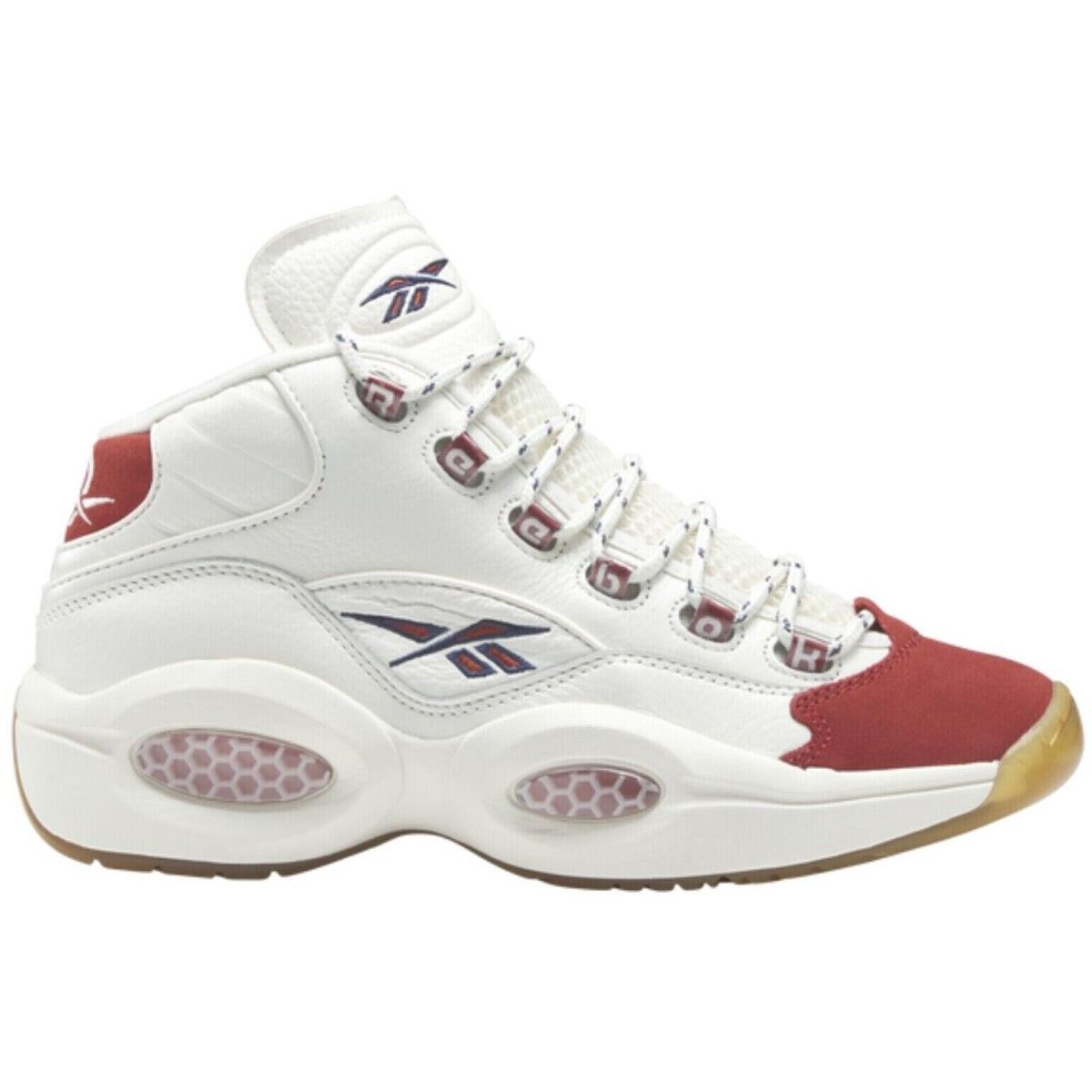 Reebok Question Mid Men`s Basketball Shoes All Colors US Sizes 7-14 White / Red