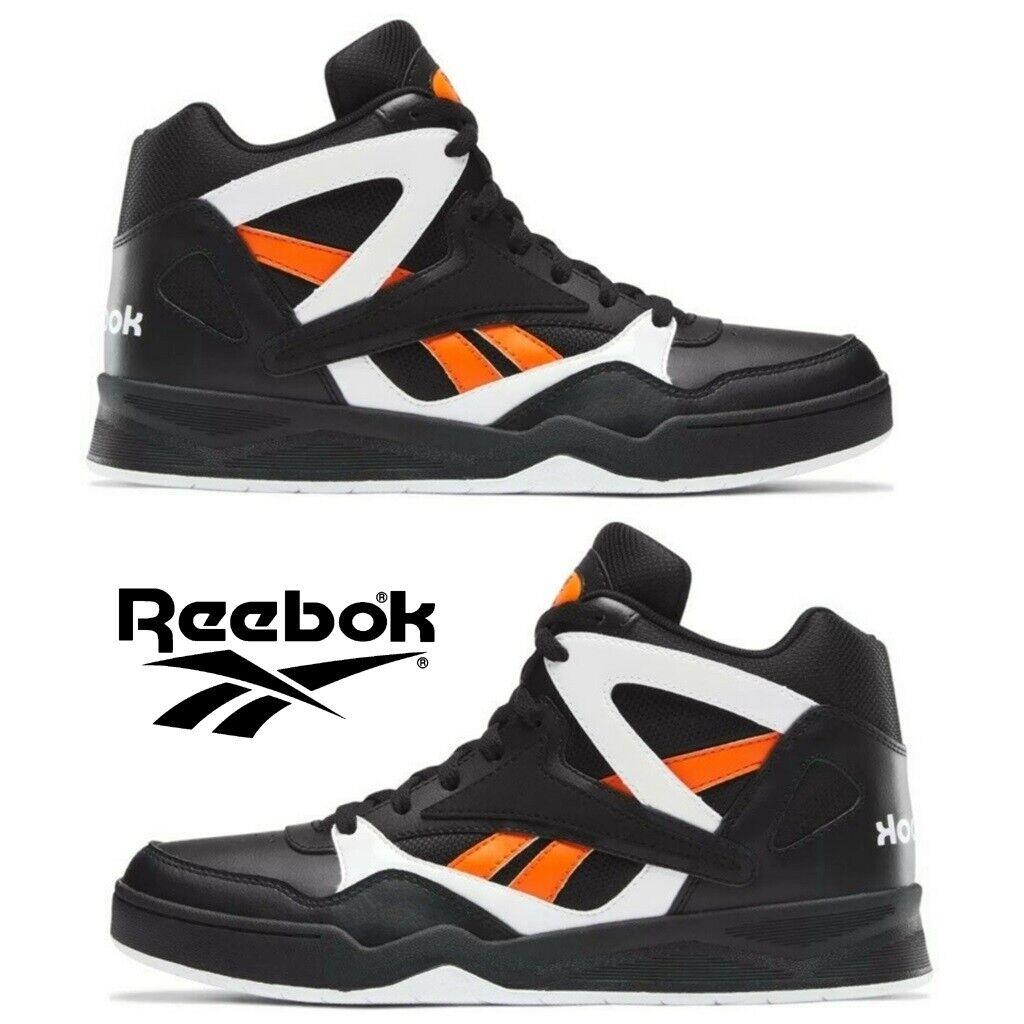 Reebok Royal BB4500 Hi 2 Shoes Men`s Sneakers Basketball Running Casual Sport - Black, Manufacturer: Smash Orange / Core Black / White