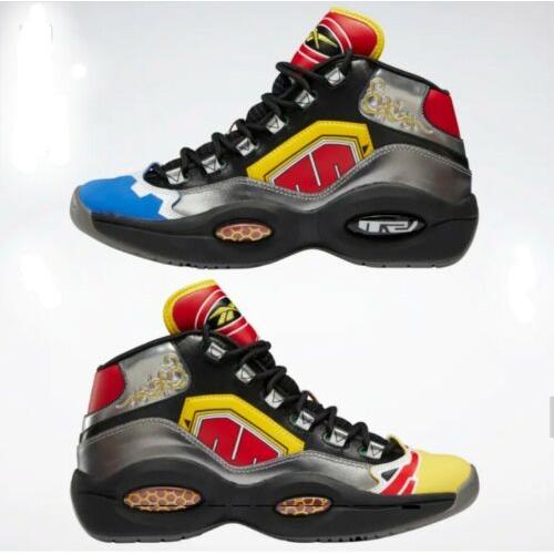 w/ Box Reebok Power Rangers Question Mid Megazord Basketball Shoes Sneakers