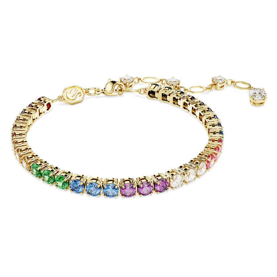 Swarovski Matrix Tennis Bracelet Round Cut Gold-tone Plated 5685691