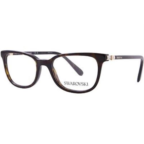 Swarovski SK2003 1002 Eyeglasses Women`s Havana Full Rim Rectangle Shape 50mm