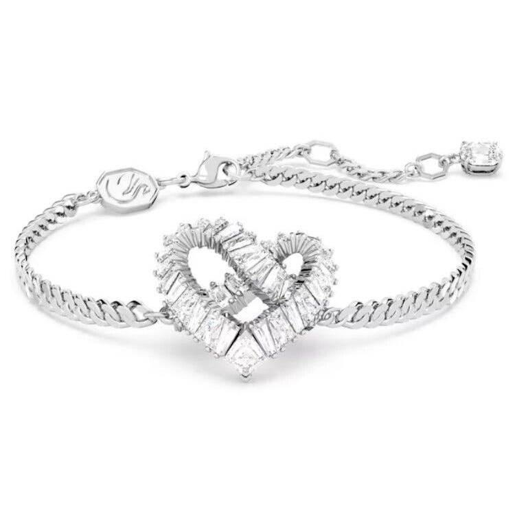 Swarovski Crystals Matrix Bracelet Heart Rhodium Plated 5648299