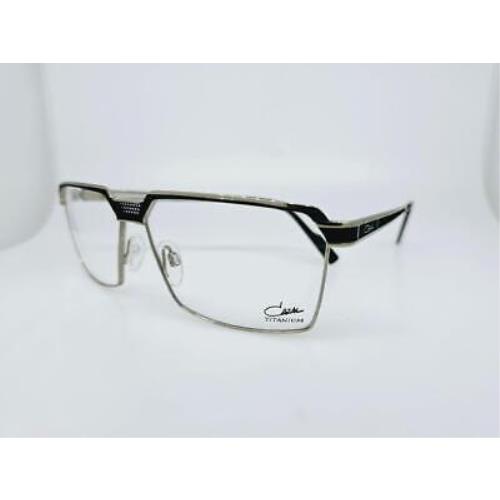 Cazal Prescription 7105 002 61MM Matte Black Silver Frame with Clear Demo Lenses