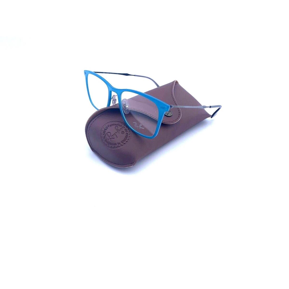 Ray-ban Frames Lightray Turquoise Acetate Unisex RB7086 5640 49 18 140 - Blue Silver, Frame: Blue