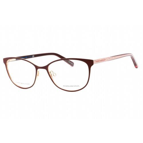Tommy Hilfiger Women`s Eyeglasses Red Glitter Cat Eye Frame TH 1778 0DXL 00