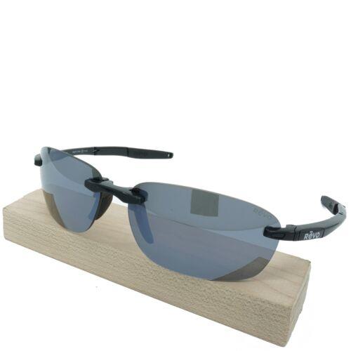RE114001GY Mens Revo Descend Fold Polarized Sunglasses - Frame: SHINY BLACK