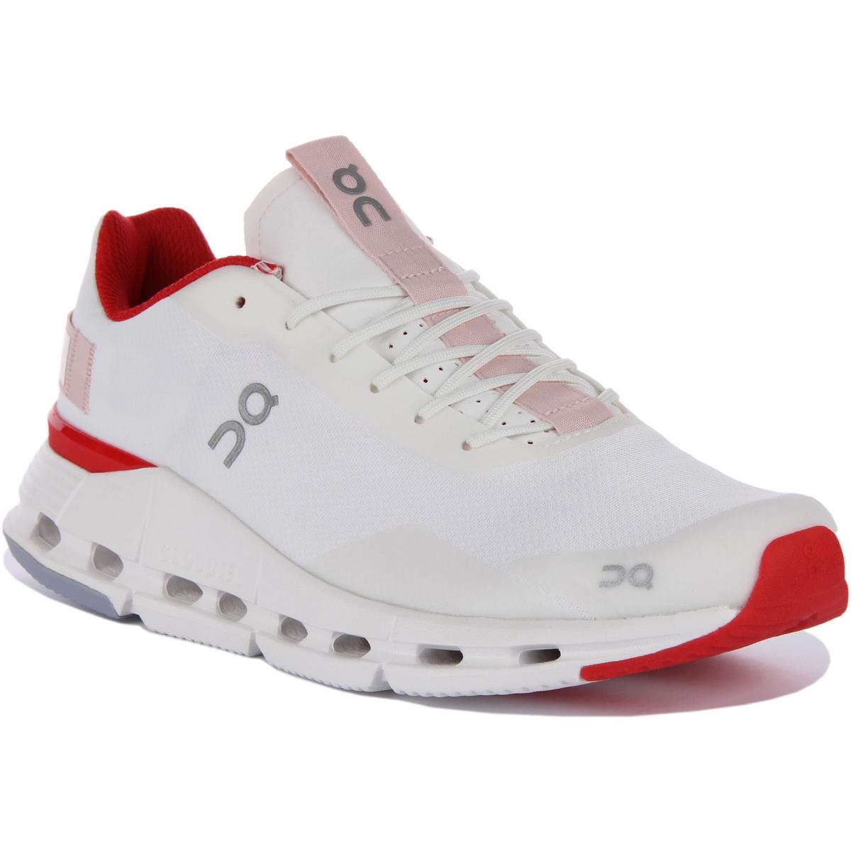 On Running Cloudnova Form Strip Cloudtec Running Shoe White Red Mens US 7 - 13 WHITE RED