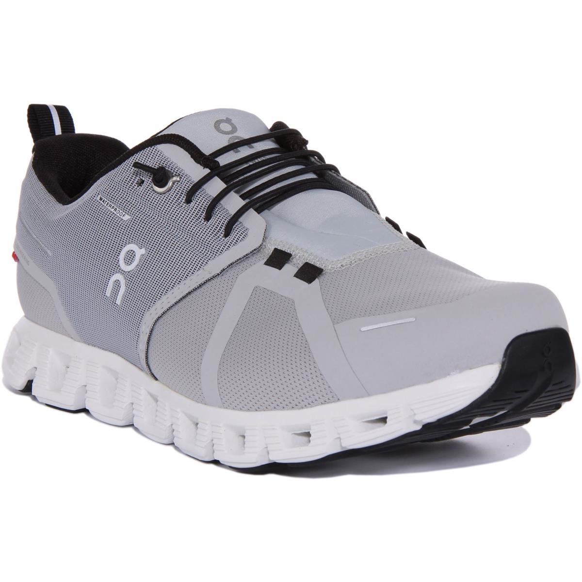 On Running Cloud 5 Waterproof Reflective Logo Running Shoe Grey Mens US 7 - 13