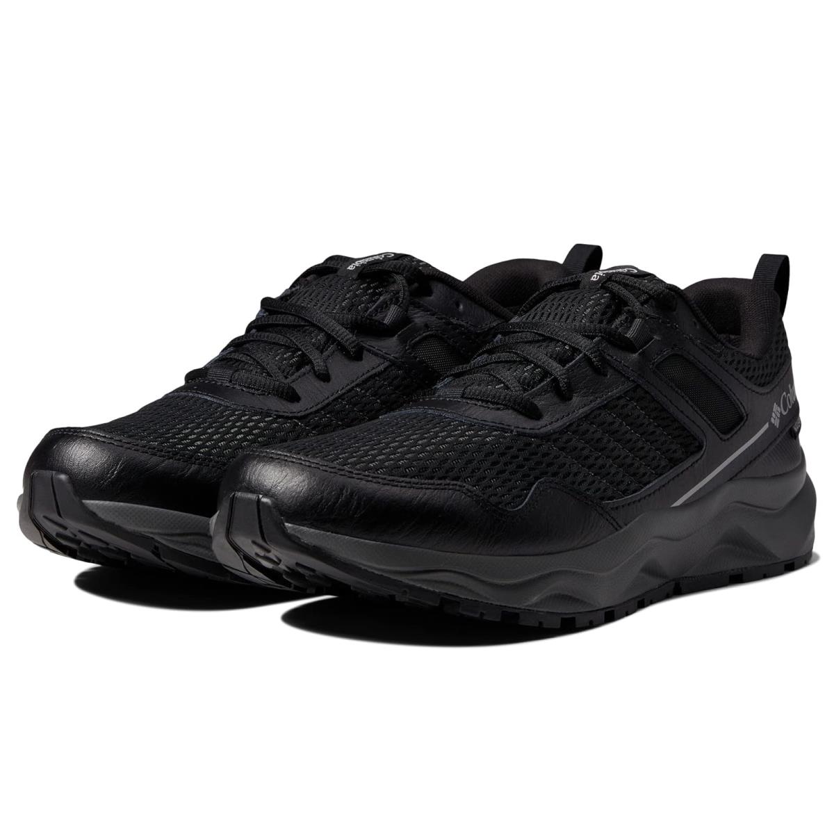 Man`s Sneakers Athletic Shoes Columbia Plateau Waterproof - Black/Steam