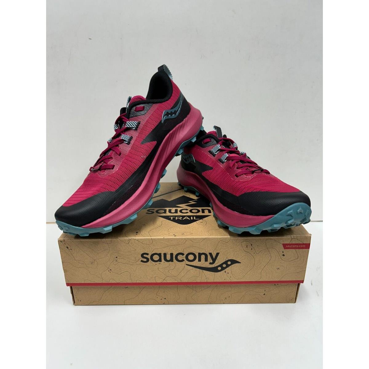 Saucony Peregrine 13 Women`s Running Shoes Berry/Mineral (16)