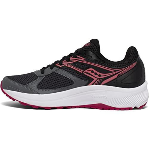 Saucony Women`s Cohesion 14 Road Running Shoe Charcoal/Coral