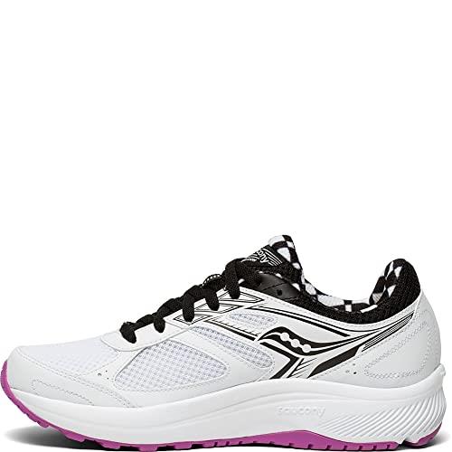 Saucony Women`s Cohesion 14 Road Running Shoe White, Black